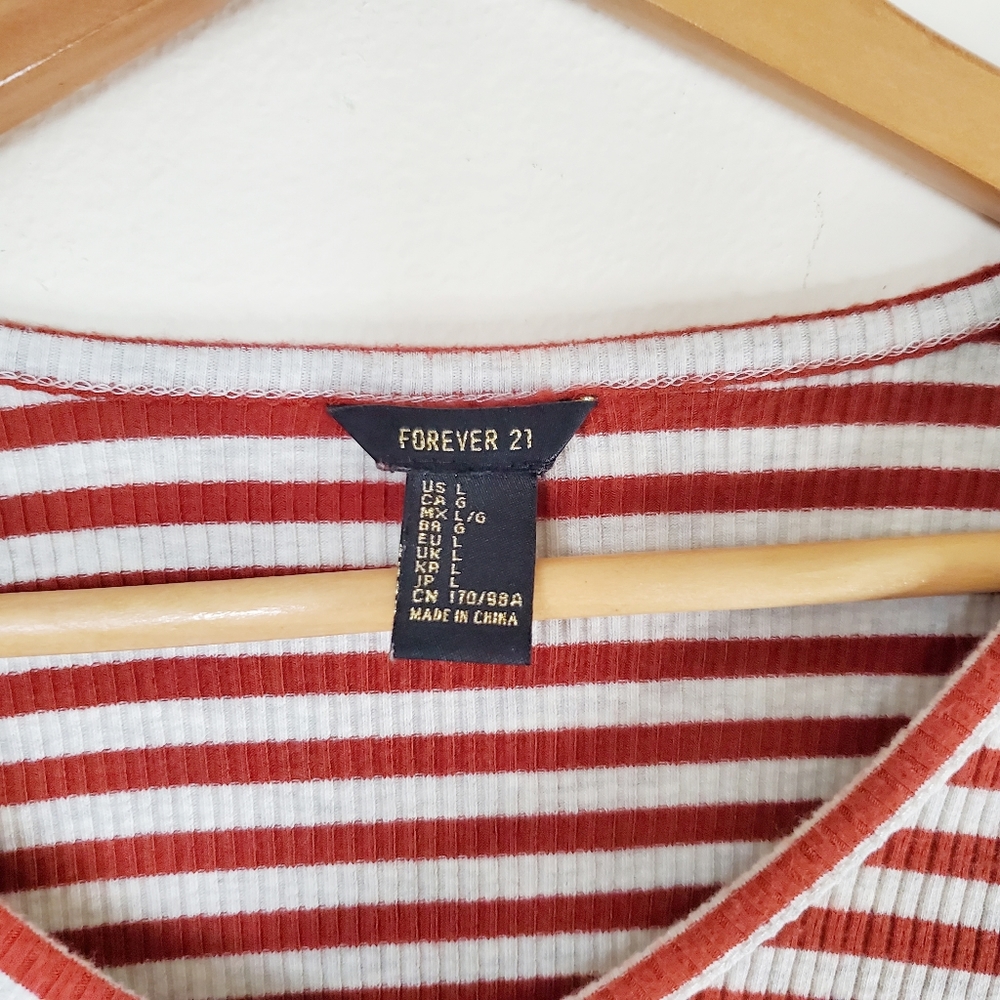 Forever 21 Striped Rib Knit Top - Picture 4 of 5